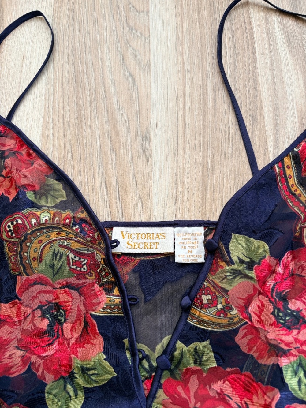 Victoria's Secret Gold Label paisley teddy.